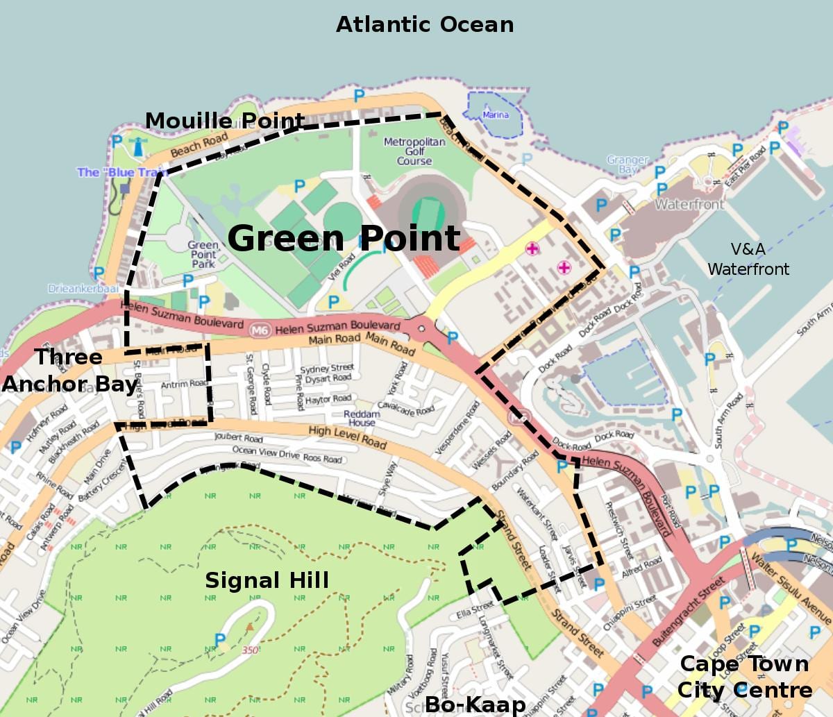 Green point, Кейптаун карта
