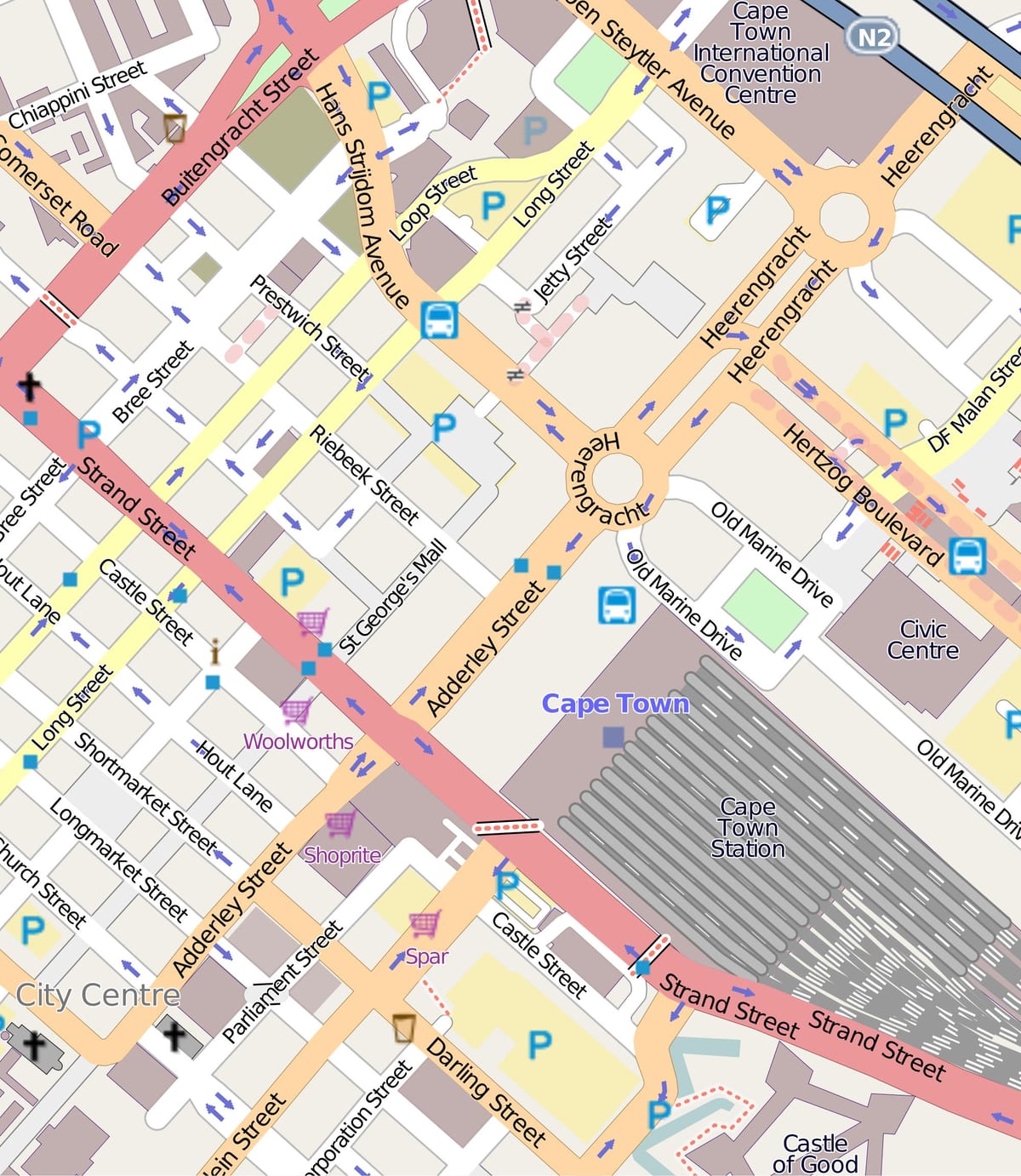 карта heerengracht Street Кейптаун