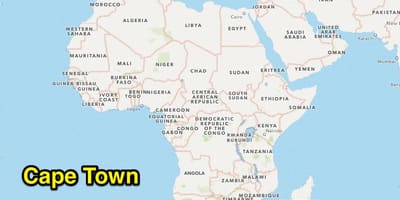 Местоположение на Кейптаун върху картата на света