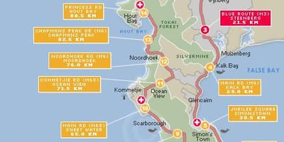 Карта на маршрута Кейп Аргус 