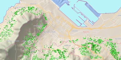 Карта на град Кейптаун отделения
