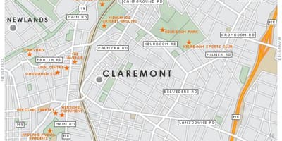 Карта Claremont Кейптаун