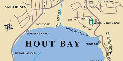 Карта Hout Bay на картата на кейп таун